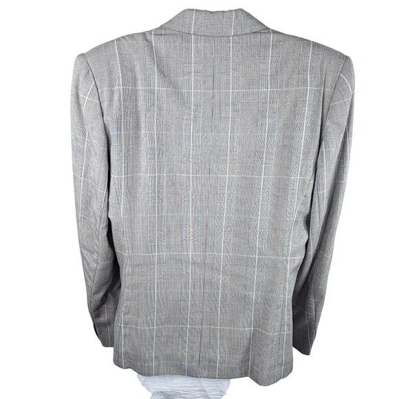 VTG 80s Pinstripe Plaid Double Breasted Classic Blazer Gilmor Gray Women’s 12 - Picture 6 of 15